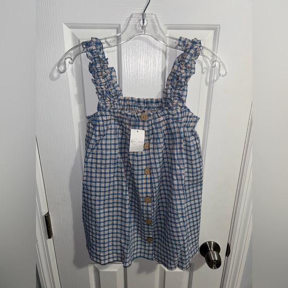 New Striped Blue Stretchy Tunic Top - Picture 1 of 3